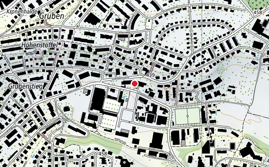 Mappa con la posizione di Schulhaus Granatenbaumgut (Scuola)
