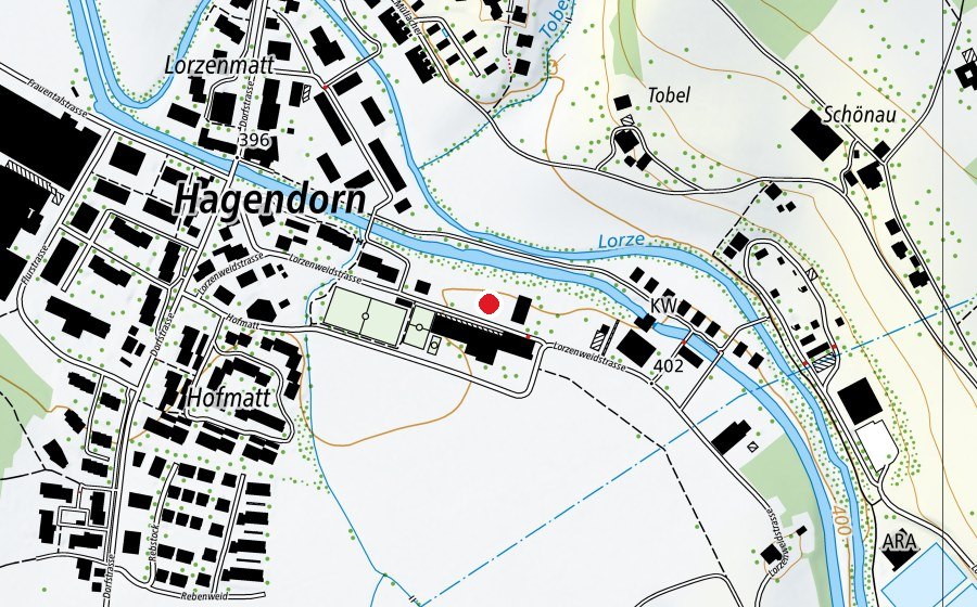 Map showing the location of Schulhaus Hagendorn/Niederwil (School)