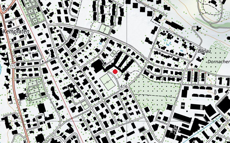 Mappa con la posizione di Schulhaus Hanfländer (Scuola)