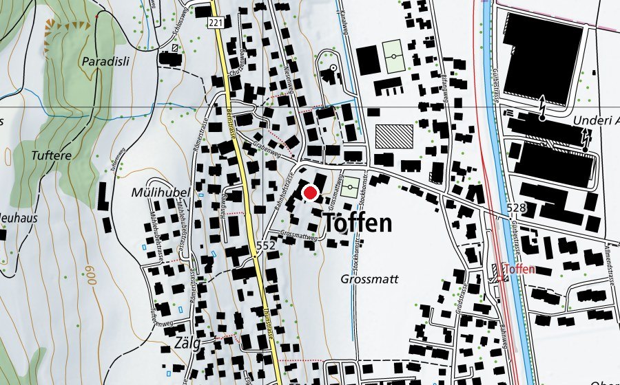 Carte indiquant l’emplacement de Schulhaus Hang (École)