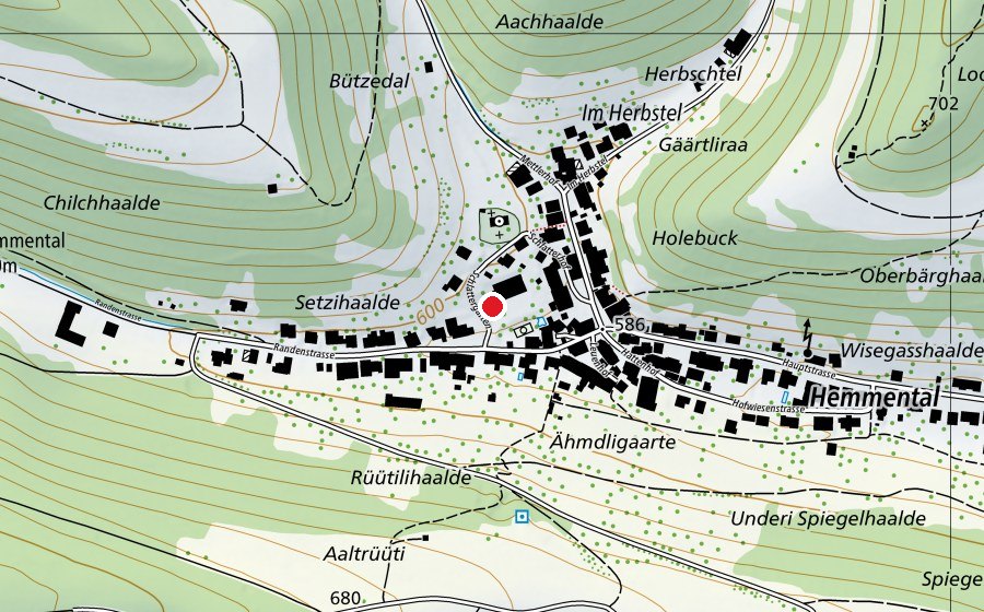 Mappa con la posizione di Schulhaus Hemmental (Scuola)
