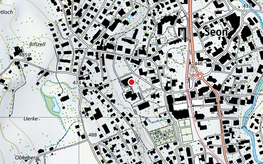 Map showing the location of Schulhaus Hertimatt (School)