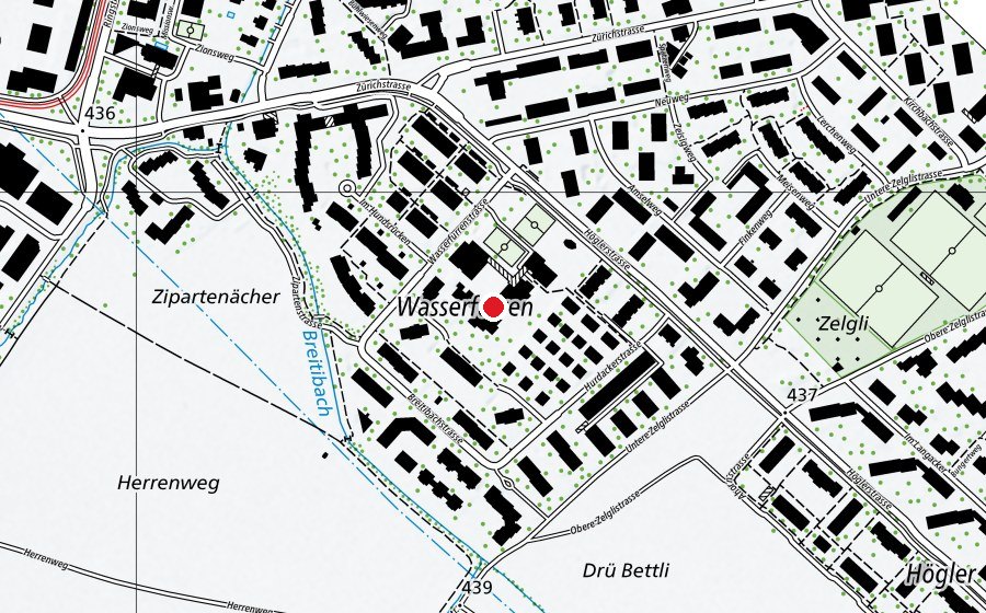 Mappa con la posizione di Schulhaus Högler (Scuola)