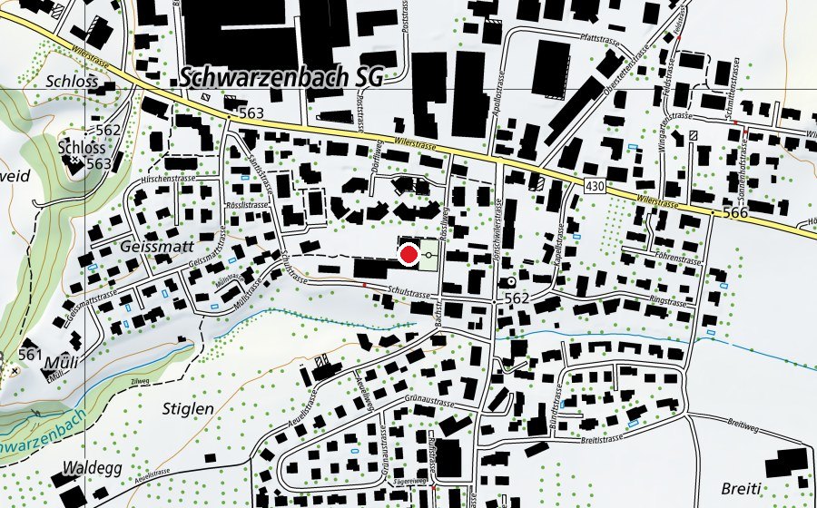 Carte indiquant l’emplacement de Schulhaus Hofacker (École)