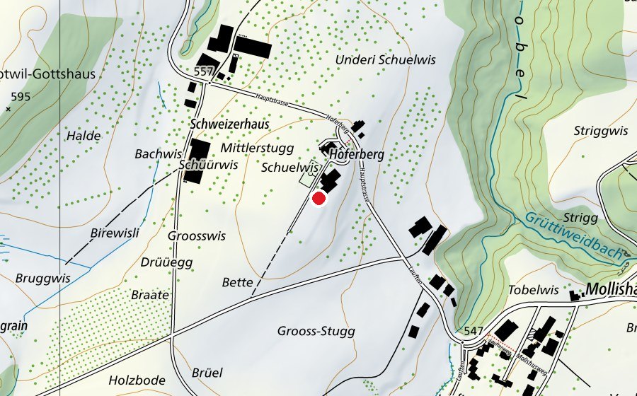 Karte mit dem Standort von Schulhaus Hoferberg (Schule)