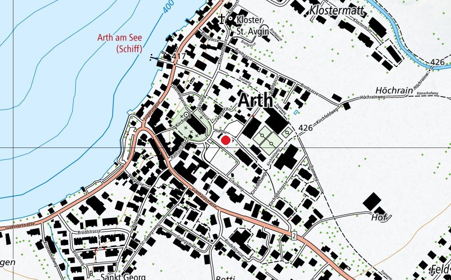 Map showing the location of Schulhaus Hofmatt (School)