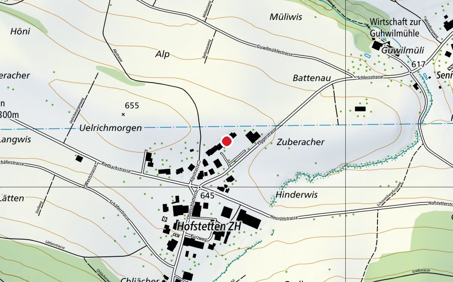 Karte mit dem Standort von Schulhaus Hofstetten (Schule)