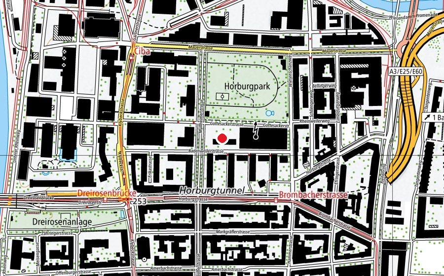 Mappa con la posizione di Schulhaus Horburg (Scuola)