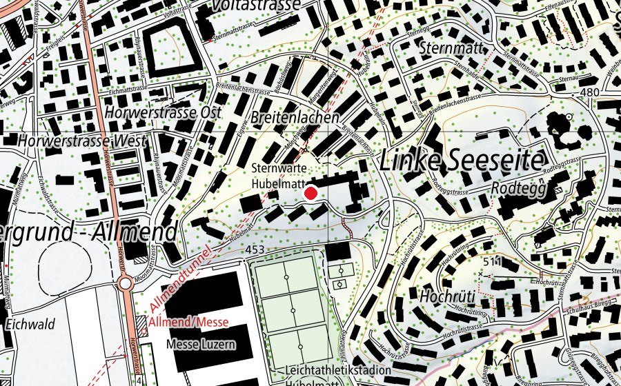 Mappa con la posizione di Schulhaus Hubelmatt (Scuola)