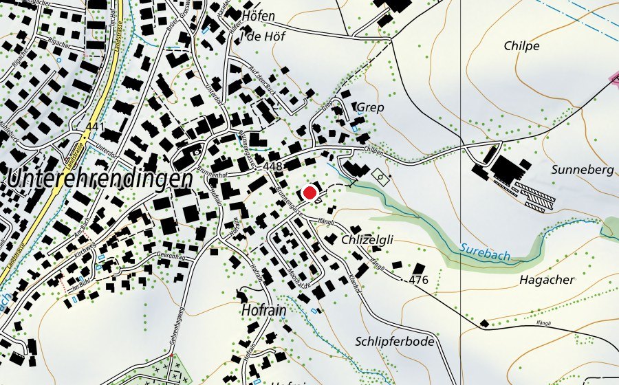 Map showing the location of Schulhaus Ifängli (School)