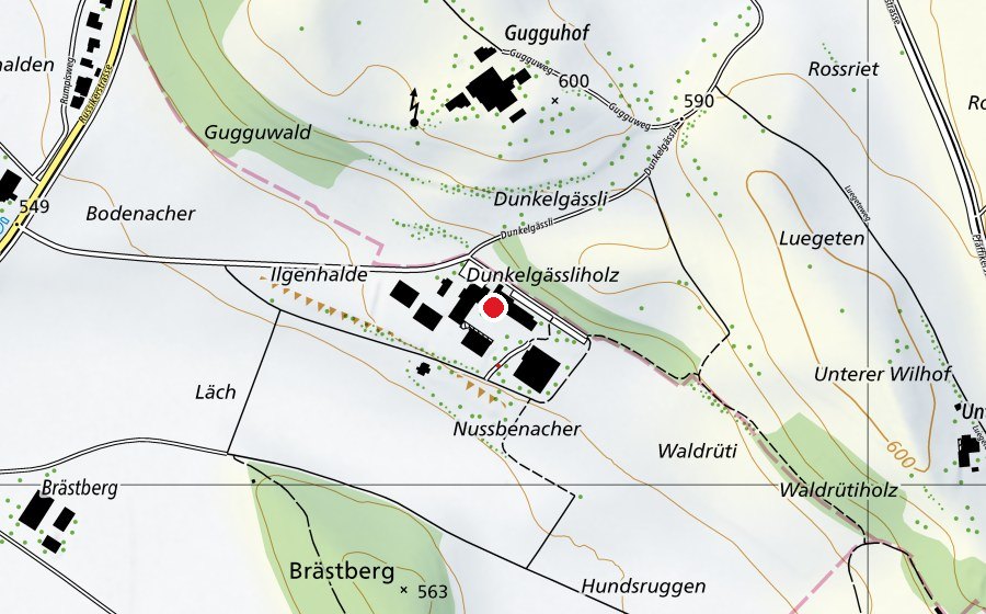 Karte mit dem Standort von Schulhaus Ilgenhalde (Schule)