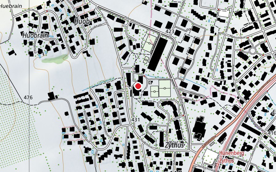 Mappa con la posizione di Schulhaus Kemmatten (Scuola)