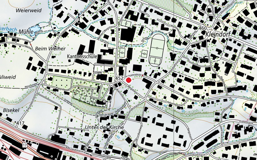 Mappa con la posizione di Schulhaus Kirchbüel (Scuola)