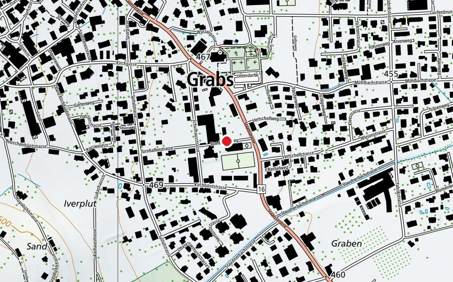 Map showing the location of Schulhaus Kirchbünt (School)