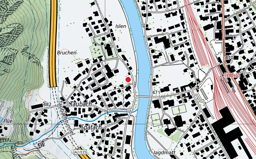 Map showing the location of Schulhaus Kirchmatt (School)