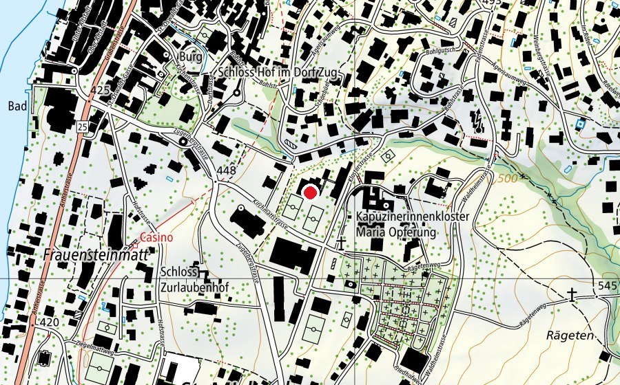 Carte indiquant l’emplacement de Schulhaus Kirchmatt (École)