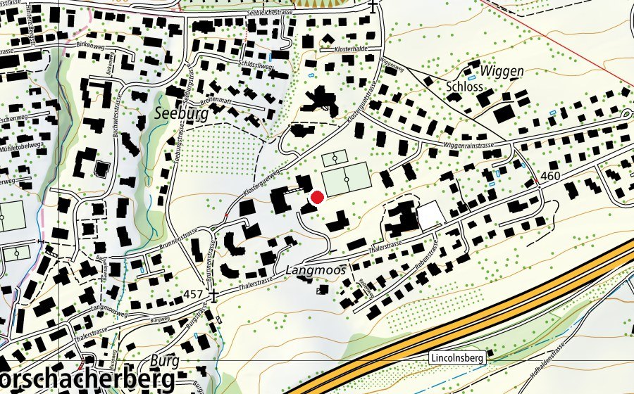 Map showing the location of Schulhaus Klostergut (School)