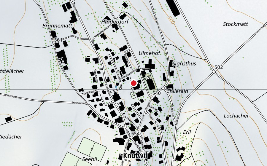 Carte indiquant l’emplacement de Schulhaus Knutwil (École)