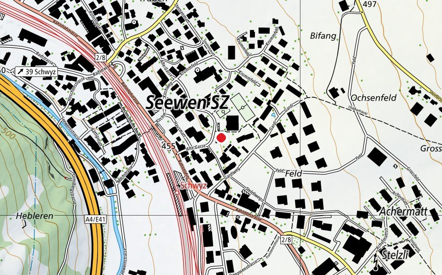 Mappa con la posizione di Schulhaus Krummfeld (Scuola)