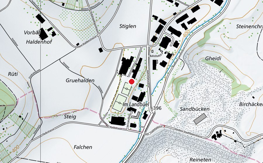 Carte indiquant l’emplacement de Schulhaus Landbüel (École)