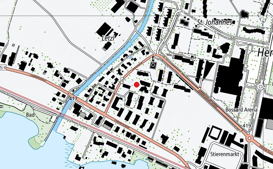 Map showing the location of Schulhaus Letzi (School)