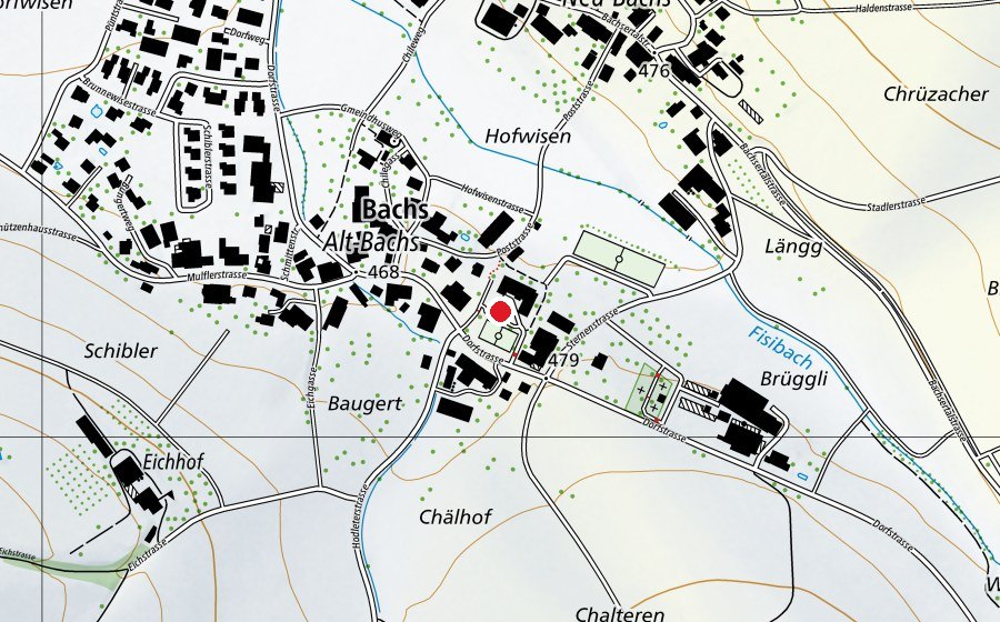 Carte indiquant l’emplacement de Schulhaus Lindenbuck (École)