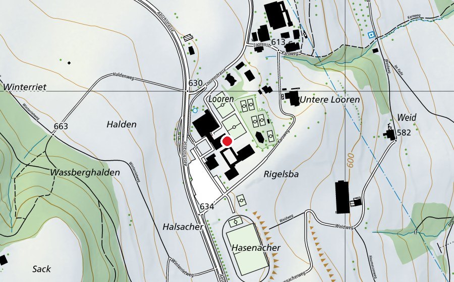 Karte mit dem Standort von Schulhaus Looren (Schule)