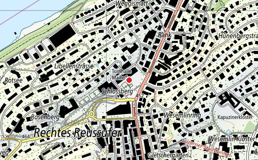 Map showing the location of Schulhaus Maihof (School)