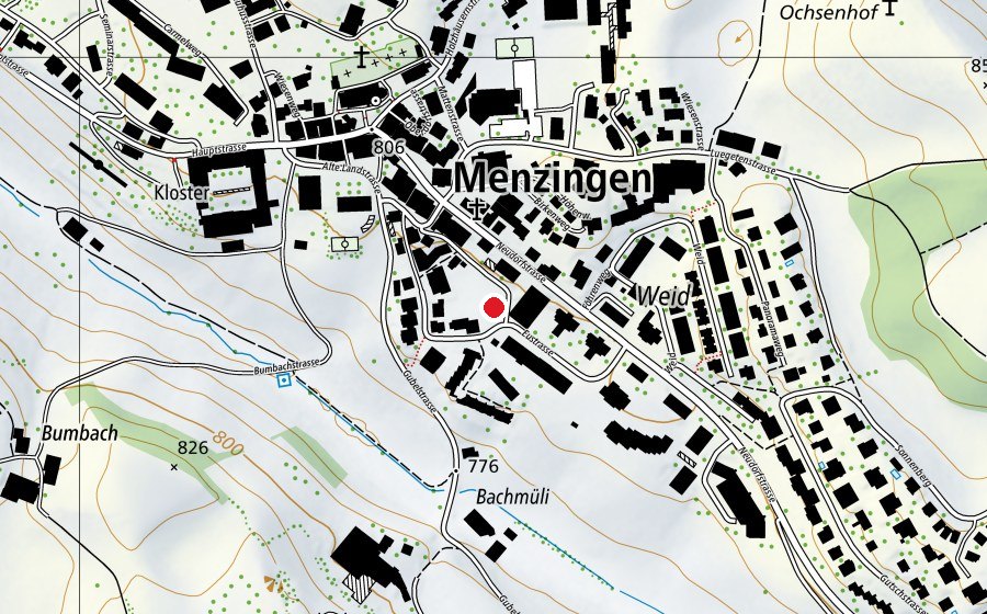 Carte indiquant l’emplacement de Schulhaus Marianum (École)