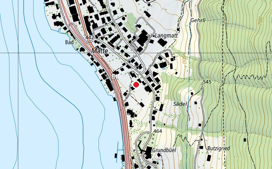 Carte indiquant l’emplacement de Schulhaus Matte (École)