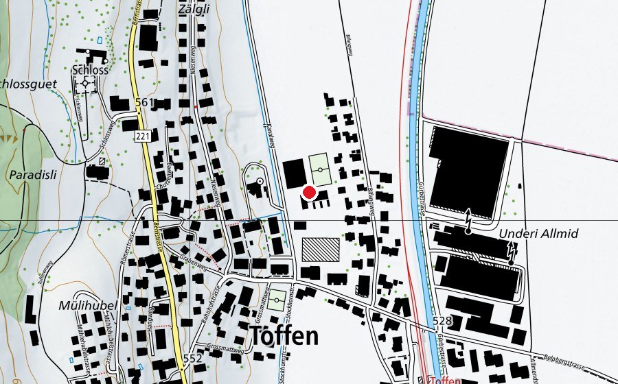 Map showing the location of Schulhaus Matte (School)