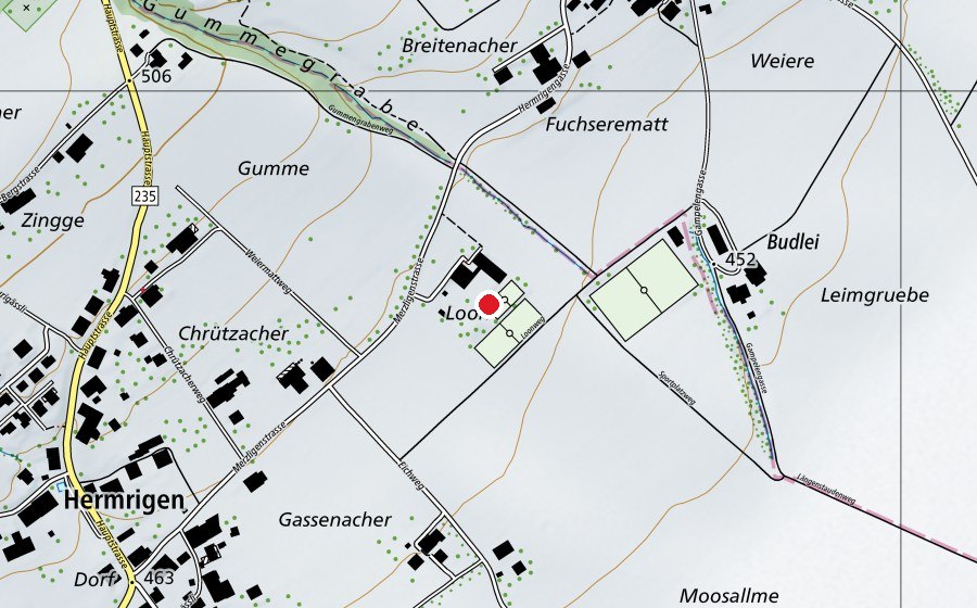 Mappa con la posizione di Schulhaus Merzligen- Hermrigen (Scuola)