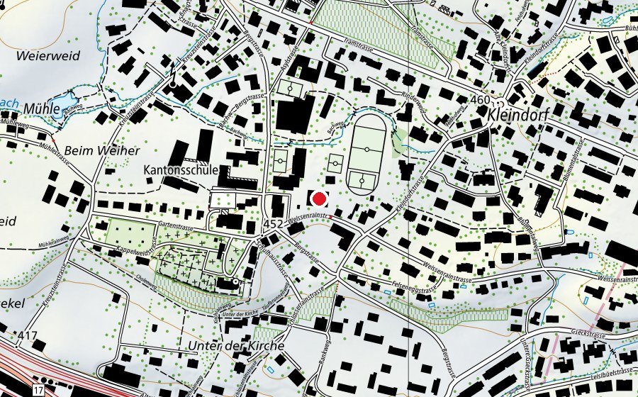Mappa con la posizione di Schulhaus Mitte (Scuola)