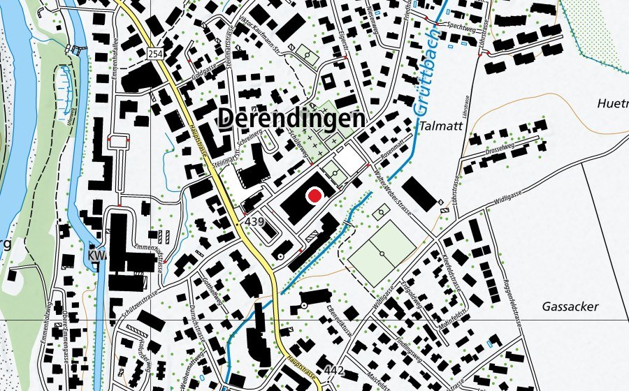 Map showing the location of Schulhaus Mitteldorf (School)