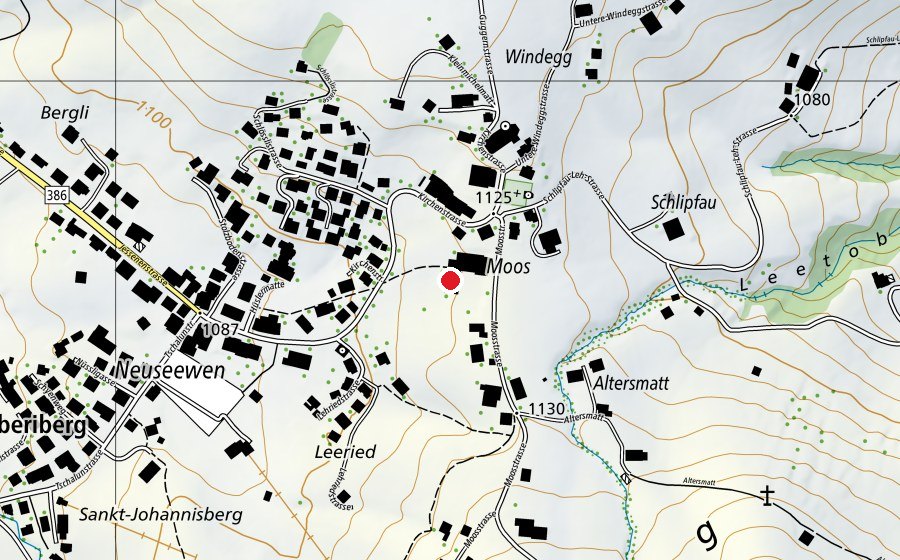 Mappa con la posizione di Schulhaus Moos (Scuola)