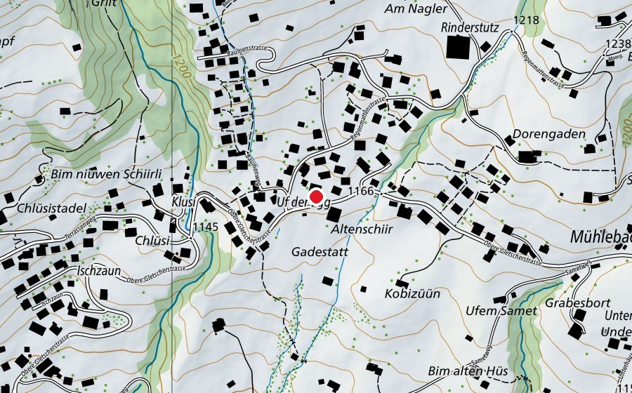 Map showing the location of Schulhaus Mühlebach (School)