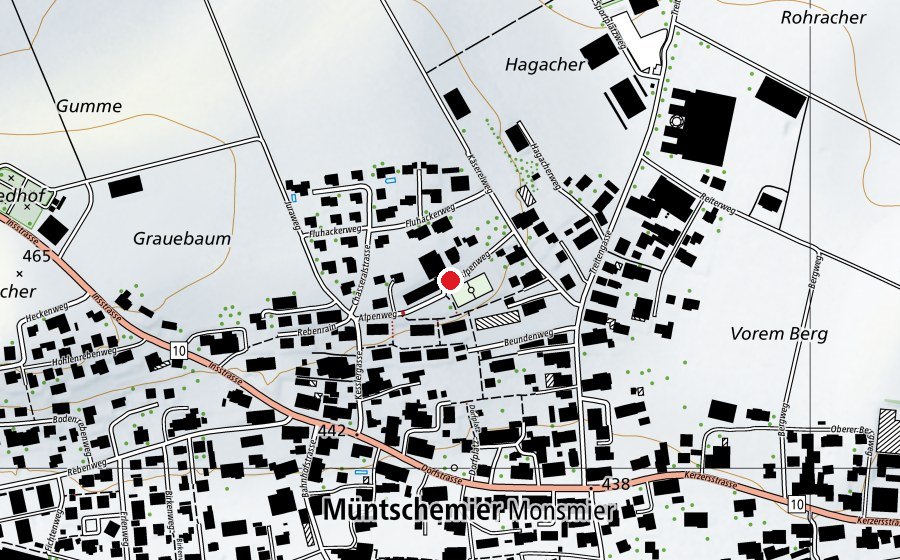 Map showing the location of Schulhaus Müntschemier (School)