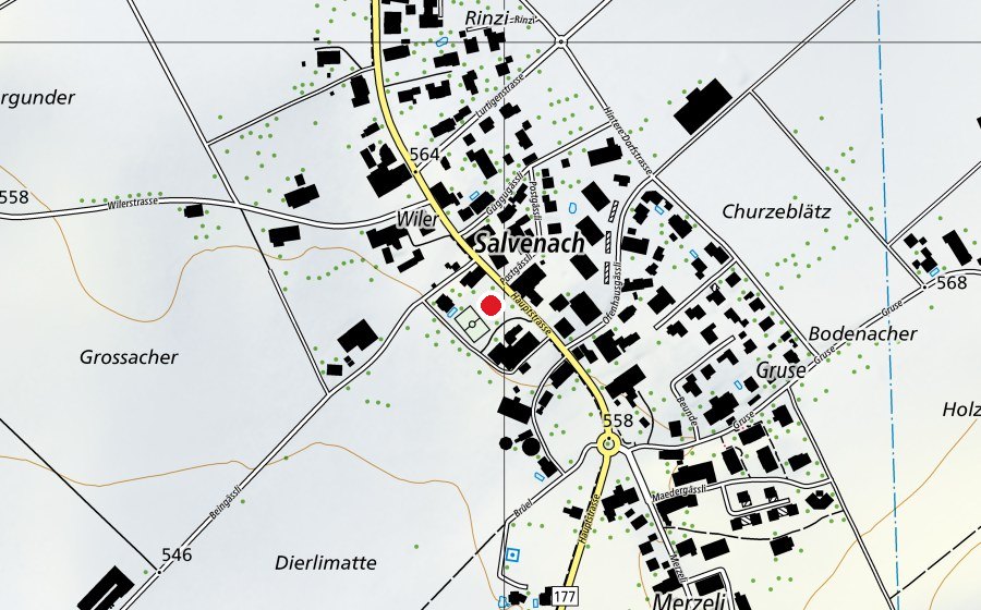 Karte mit dem Standort von Schulhaus (Schule)