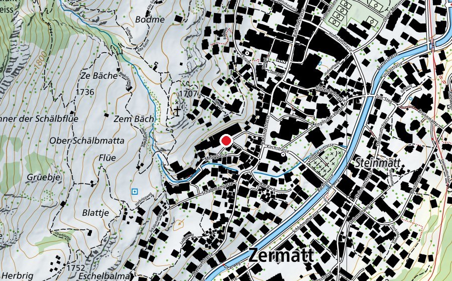 Mappa con la posizione di Schulhaus Niww Walka (Scuola)