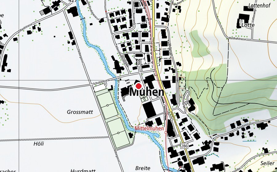 Mappa con la posizione di Schulhaus Nord (Scuola)