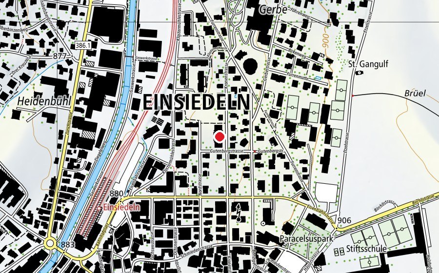 Carte indiquant l’emplacement de Schulhaus Nordstrasse (École)