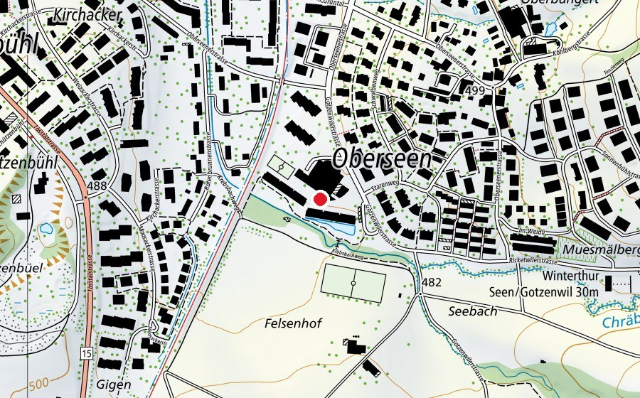 Mappa con la posizione di Schulhaus Oberseen (Scuola)