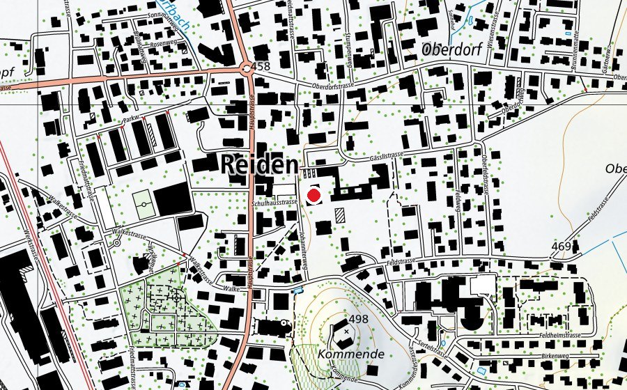 Mappa con la posizione di Schulhaus Pestalozzi (Scuola)