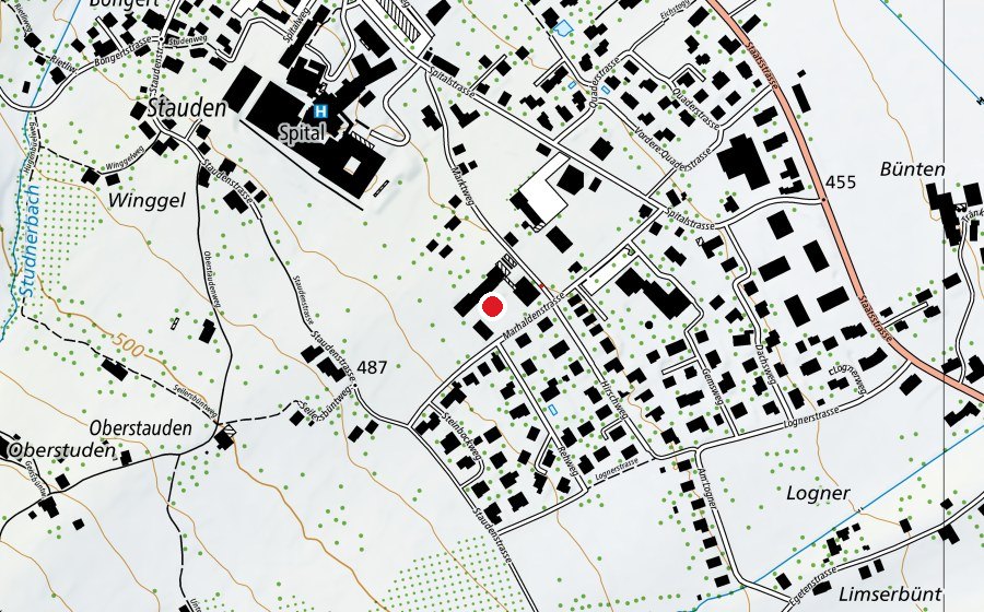 Mappa con la posizione di Schulhaus Quader (Scuola)