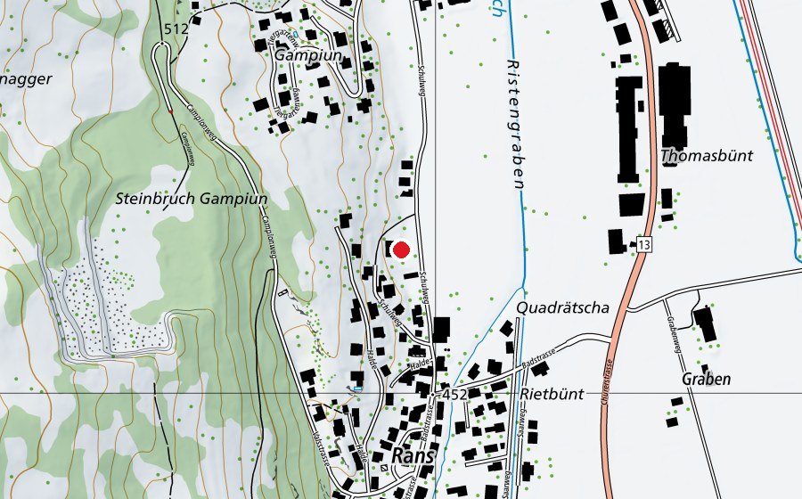Map showing the location of Schulhaus Rans (School)