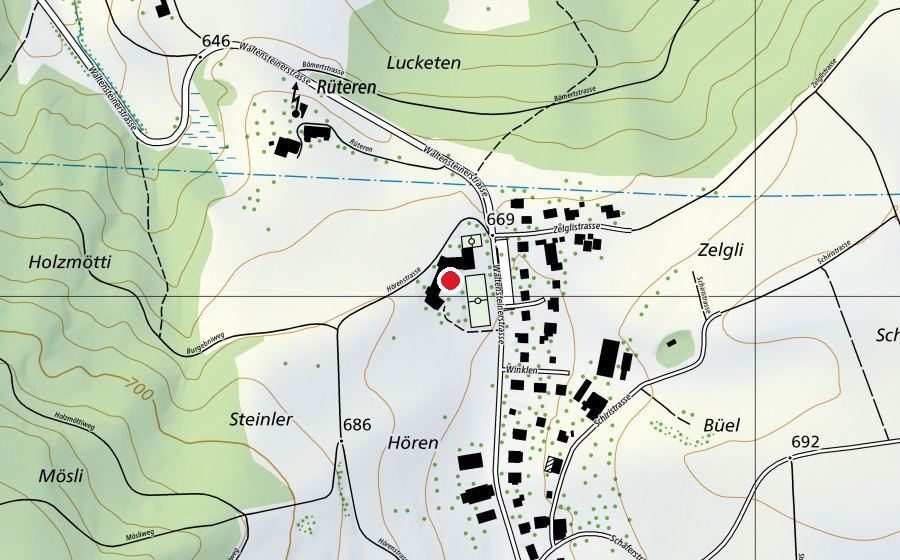 Mappa con la posizione di Schulhaus Reutern (Scuola)