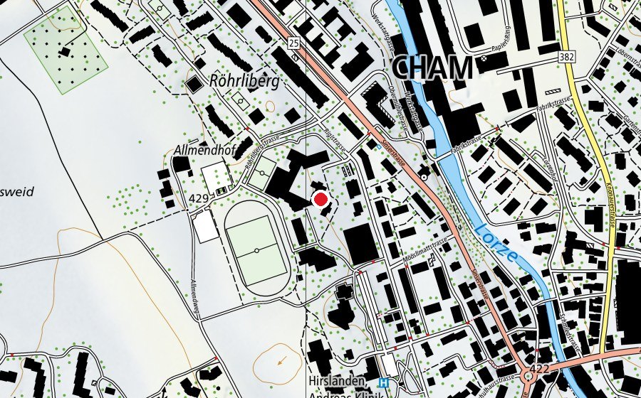 Mappa con la posizione di Schulhaus Röhrliberg 1 (Scuola)
