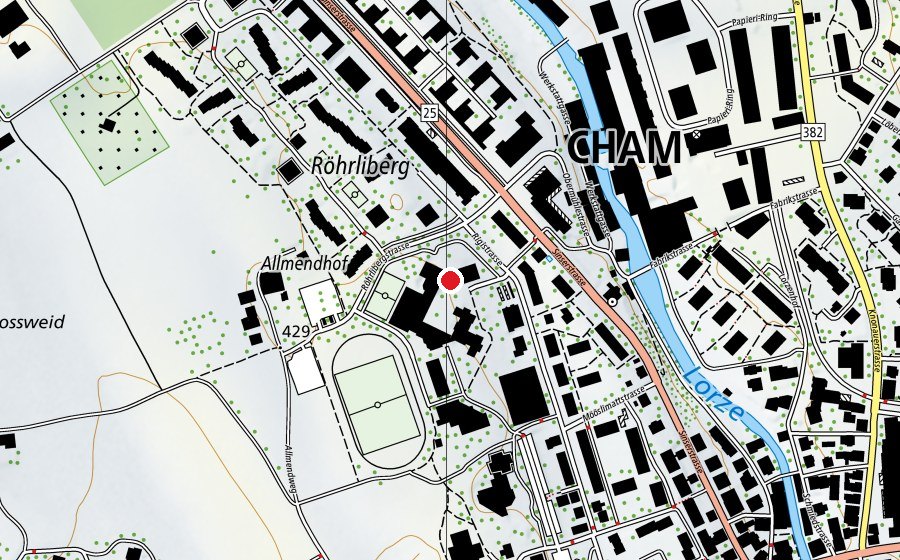 Map showing the location of Schulhaus Röhrliberg 2 (School)