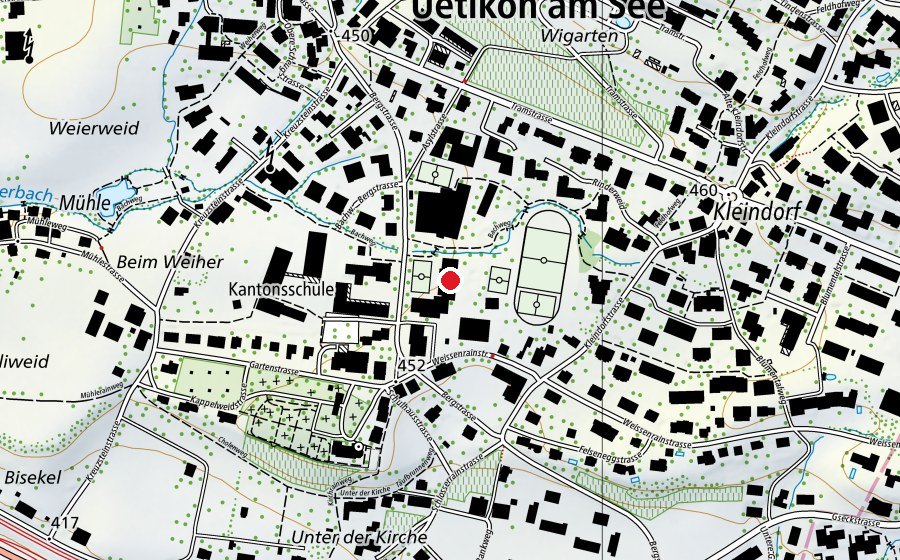 Map showing the location of Schulhaus Rossweid (School)