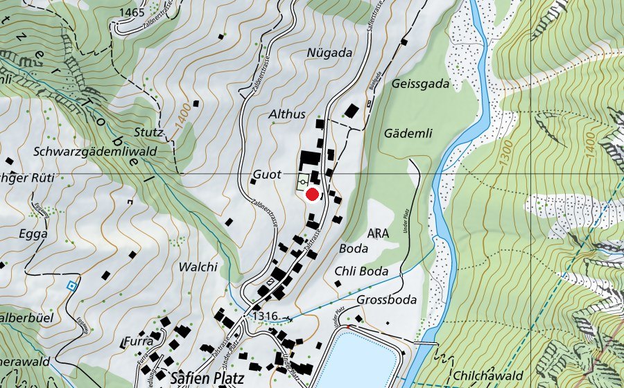 Map showing the location of Schulhaus (School)